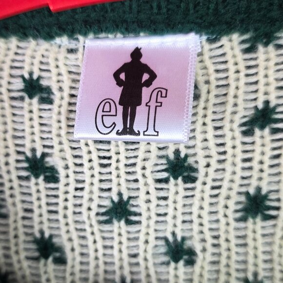 Elf Santa I Know Him Men's Green Christmas Sweater Size Medium - Picture 2 of 4